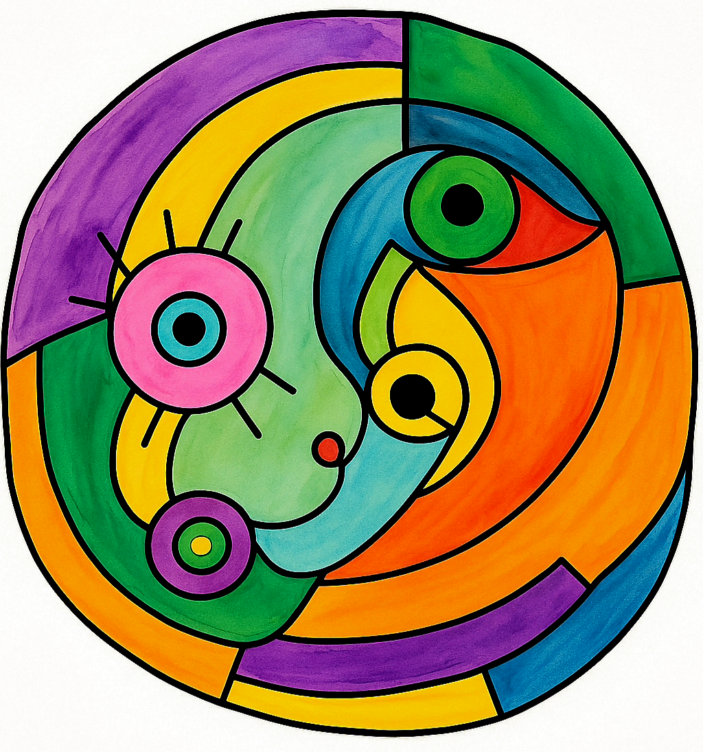 Logo depicting an abstract art face.